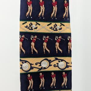 Vintage Handmade 100% Silk Golf Themed Crooks & Creed London Tie